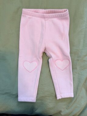Old Navy Light Pink Heart Knee Patch Leggings